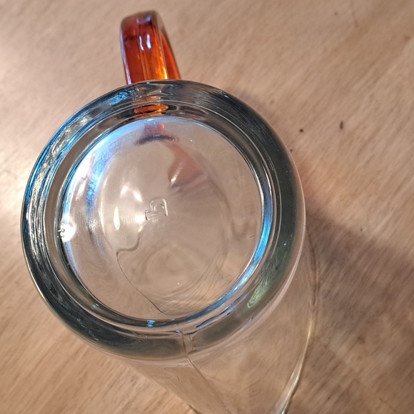 Vintage Pasabahce glass pitcher with orange handle - Picture 5 of 5